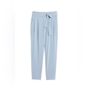 Athleta Blue High-Waisted Trousers with Tie Belt